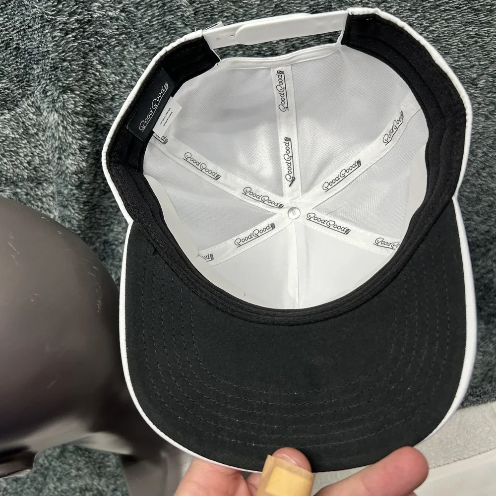 Good Good Golf Mens Adjustable Snapback White Team Good Varsity Trucker Hat